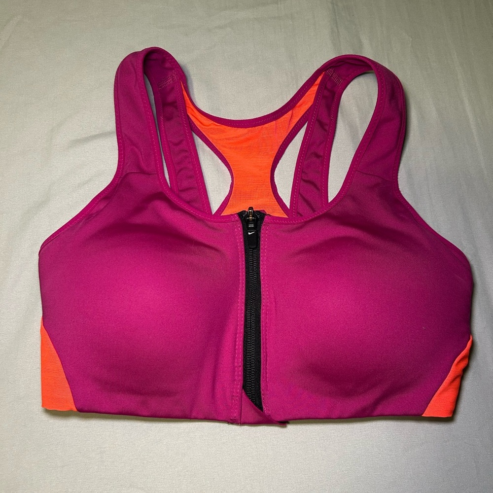 Nike Shape High Support Pink and Orange Sports Bra